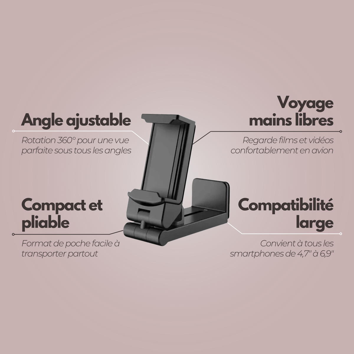 Support de téléphone pour avion