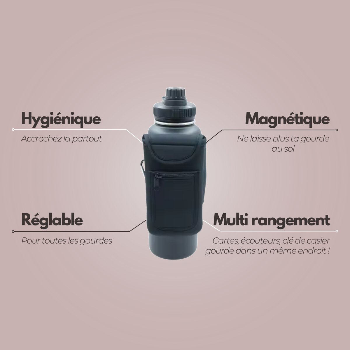 Support bouteille aimantée