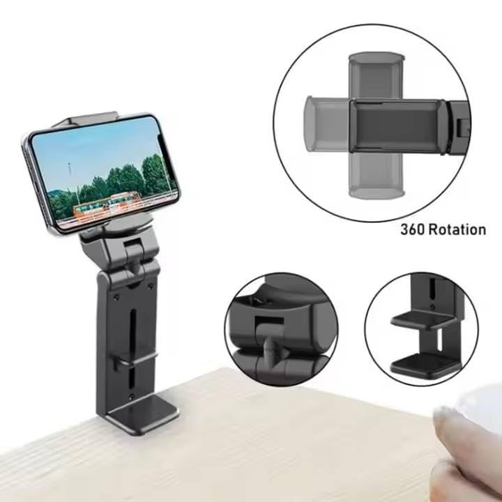 Clean girlz Support Téléphone Universel pour Avion & Bureau – Fixation à Pince, Rotation 360° – Support Portable Ajustable et Stable pour Table, Voyage & Maison