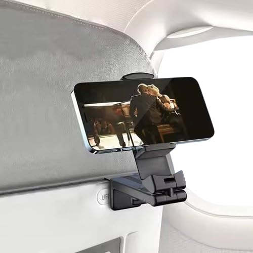 Clean girlz Support Téléphone Universel pour Avion & Bureau – Fixation à Pince, Rotation 360° – Support Portable Ajustable et Stable pour Table, Voyage & Maison