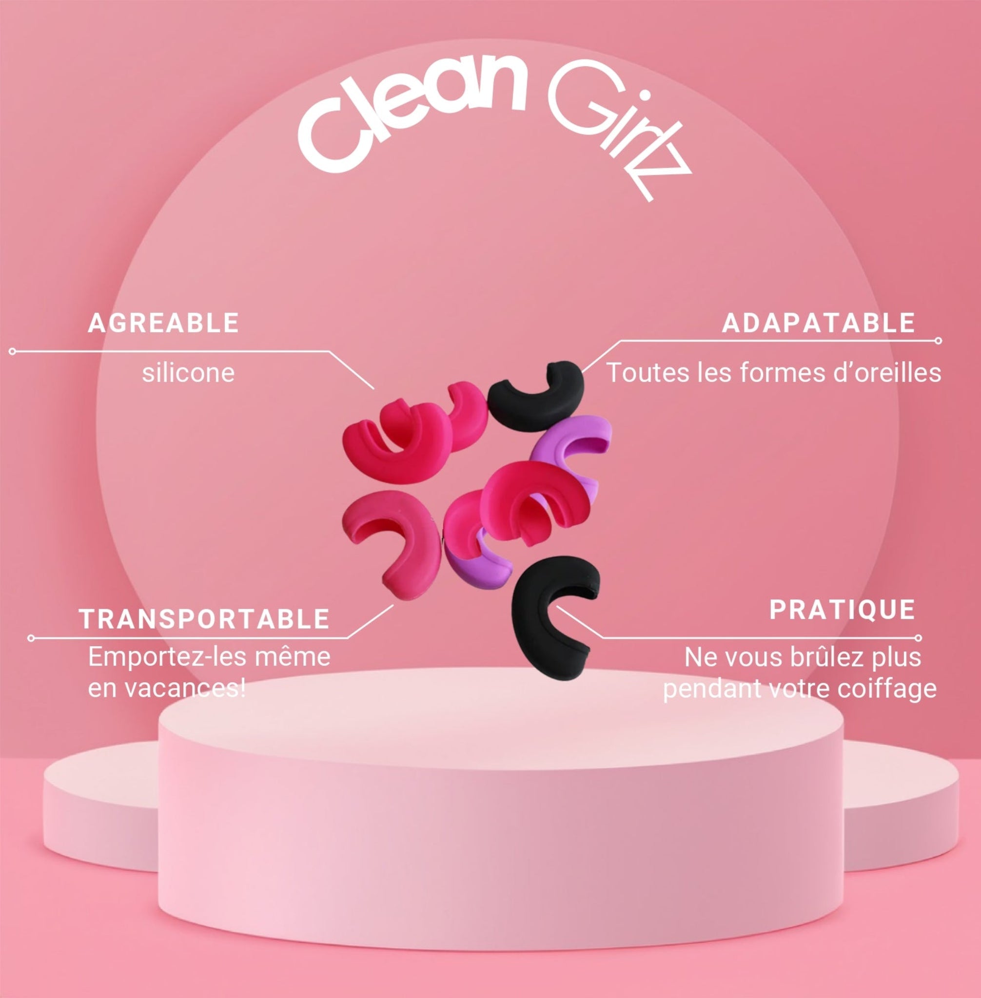 Protecteur d’Oreilles en Silicone – Bouclier Thermique pour Brushing, Lissage & Séchage – Ultra Confortable & Réutilisable